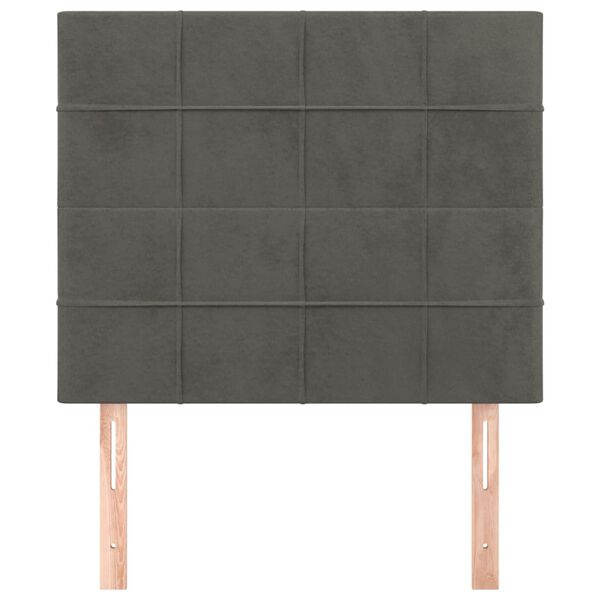 vidaXL T&ecirc;te de lit Gris fonc&eacute; 100x5x118/128 cm Velours