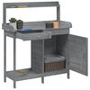vidaXL Table de rempotage avec armoire gris bois massif de sapin