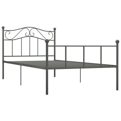 vidaXL Cadre de lit sans matelas gris métal 100x200 cm