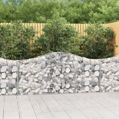 vidaXL Paniers à gabions arqués 40 pcs 200x30x80/100 cm Fer galvanisé