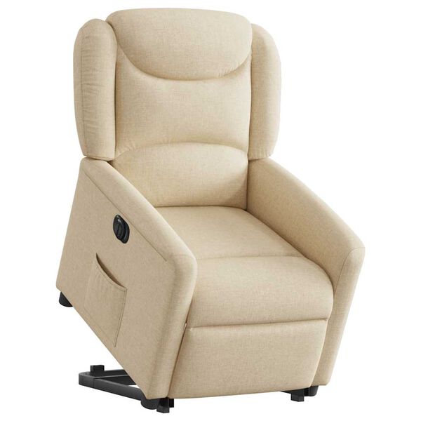 vidaXL Fauteuil inclinable &eacute;lectrique cr&egrave;me tissu