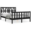 vidaXL Cadre de lit sans matelas noir 140x190 cm bois de pin massif