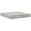 vidaXL Lit de Rangement Gris Sonoma 200 x 200 cm Bois d'ing&eacute;nierie