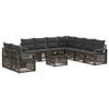 vidaXL Ensemble de canap&eacute; de jardin 10 pc Gris polyrotin