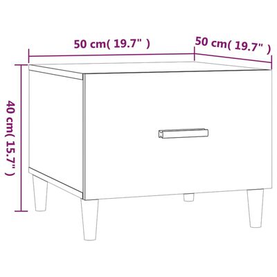 vidaXL Tables basses 2 pcs gris béton 50x50x40 cm bois d'ingénierie