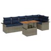 vidaXL Ensemble de canap&eacute; de jardin 7 pcs Gris et bleu marine