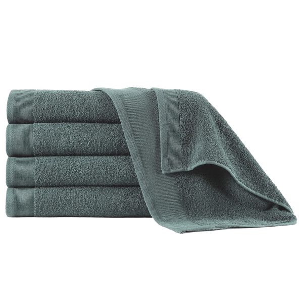 vidaXL Serviettes de douche 5 pcs Coton 450 g/m&sup2; 70x140 cm Vert