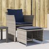 vidaXL Chaise de jardin avec tabouret gris résine tressée