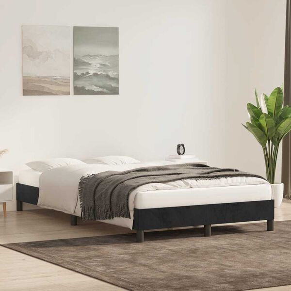 vidaXL Cadre de lit sans matelas noir 120x210 cm velours