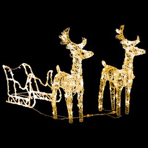 vidaXL D&eacute;coration de No&euml;l Rennes et tra&icirc;neau 160 LED 130 cm Acrylique