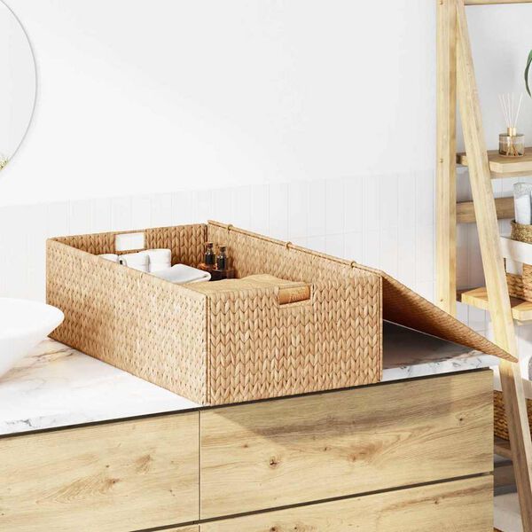 vidaXL Bo&icirc;te de rangement Marron 75 x 42 x 23 cm Jacinthe d'eau