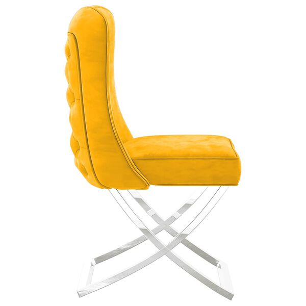 vidaXL Chaise &agrave; manger Jaune moutarde Velours