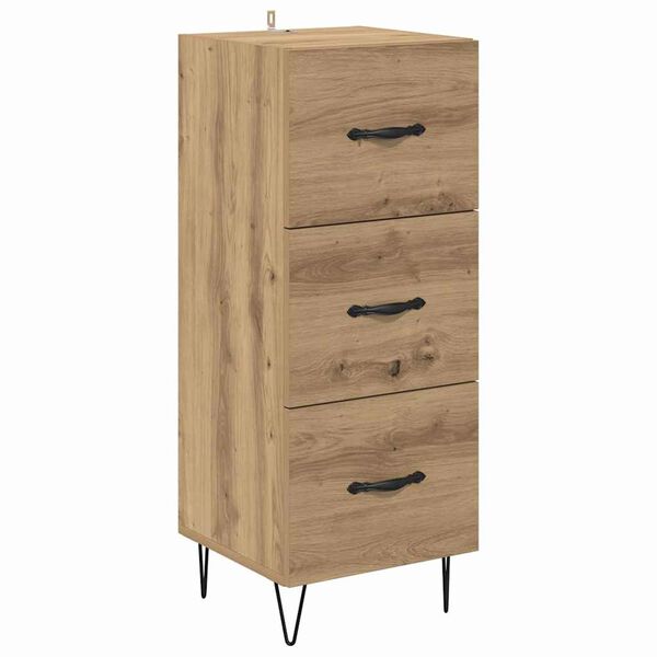 vidaXL Buffet ch&ecirc;ne artisanal 34 x 34,5 x 90 cm Bois d'ing&eacute;nierie