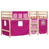 vidaXL Lit mezzanine enfants avec rideaux sans matelas rose 80x200cm
