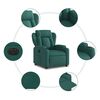 vidaXL Fauteuil inclinable &eacute;lectrique Vert fonc&eacute; Tissu