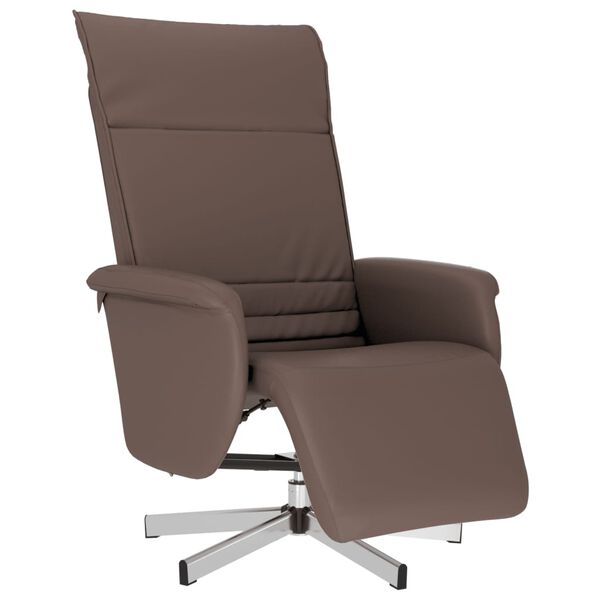 vidaXL Fauteuil inclinable avec repose-pieds marron similicuir