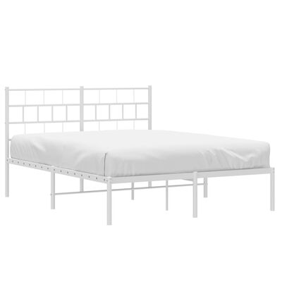 vidaXL Cadre de lit métal sans matelas et tête de lit blanc 140x200 cm