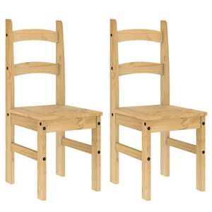 vidaXL Chaises &agrave; manger lot de 2 40x46x99 cm bois massif de pin