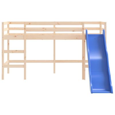 vidaXL Lit mezzanine enfants toboggan 90x200 cm bois pin massif