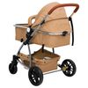 vidaXL Poussette pour b&eacute;b&eacute; 3-en-1 Taupe Aluminium