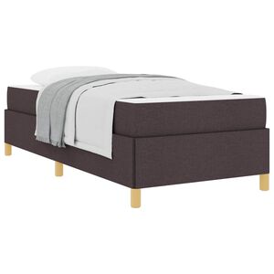 vidaXL Cadre de lit avec matelas Marron fonc&eacute; 90 x 200 cm tissu