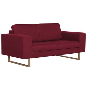 vidaXL Canap&eacute; &agrave; 2 places Tissu Rouge bordeaux