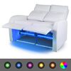 vidaXL Fauteuil inclinable &agrave; LED &agrave; 2 places Cuir artificiel Blanc