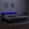 vidaXL Sommier &agrave; lattes de lit et matelas et LED Noir 200x200 cm Tissu