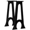 vidaXL Pied de banc 2 pcs Base vo&ucirc;t&eacute;e Cadre en A Fonte
