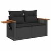 vidaXL Salon de jardin avec coussins 8 pcs noir résine tressée acacia