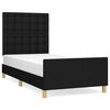 vidaXL Cadre de lit sans matelas noir 100x200 cm tissu