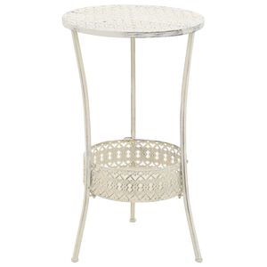 vidaXL Table de bistro Style vintage Ronde M&eacute;tal 40x70 cm Blanc