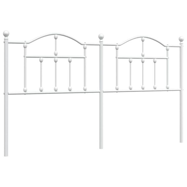 vidaXL T&ecirc;te de lit m&eacute;tal blanc 180 cm