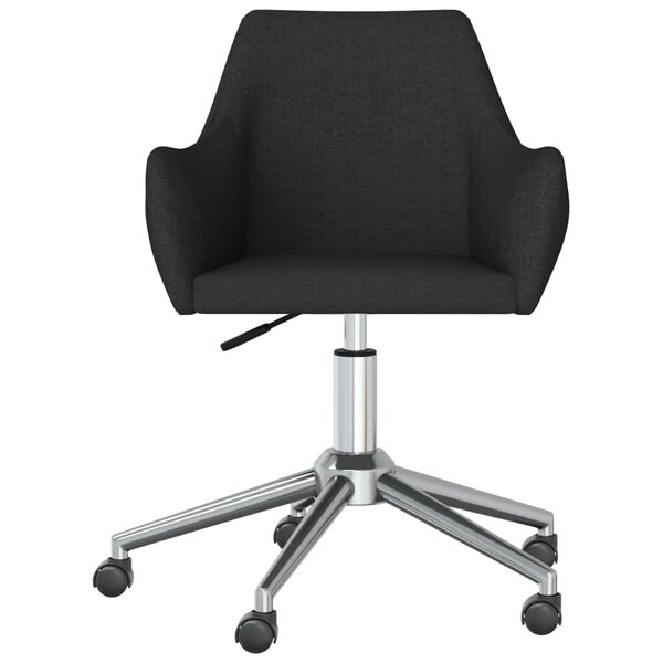 vidaXL Chaises pivotantes &agrave; manger lot de 2 Noir Tissu