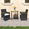 vidaXL Ensemble de bistro de jardin 3 pcs rotin et bois d&rsquo;acacia noir