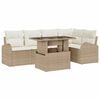 vidaXL Ensemble de canap&eacute; de jardin 6 pcs Marron et Cr&egrave;me polyrotin