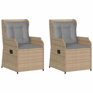 vidaXL Banc de jardin avec coussin 2 pcs Beige Poly rotin