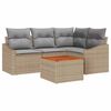 vidaXL Ensemble de canap&eacute; de jardin 5 pc Beige et Gris clair polyrotin
