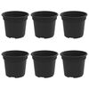 vidaXL Pot &agrave; fleurs rond 6 pcs Noir &Oslash; 12,5 x 10 cm Plastique