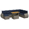 vidaXL Salon de jardin 9 pcs avec coussins gris r&eacute;sine tress&eacute;e