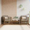 vidaXL Chaises de jardin avec coussins lot de 2 marron miel