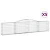 vidaXL Paniers &agrave; gabions arqu&eacute;s 5 pcs 400x30x80/100 cm Fer galvanis&eacute;
