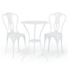 vidaXL Ensemble de bistro 3 pcs Aluminium coul&eacute; Blanc