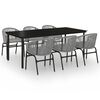 vidaXL Ensemble &agrave; manger de jardin 7 pcs Gris