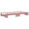 vidaXL Lit de jour avec lit gigogne et matelas rose 80x200 cm velours