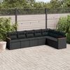 vidaXL Salon de jardin 7 pcs avec coussins noir r&eacute;sine tress&eacute;e