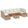 vidaXL Ensemble de canap&eacute; de jardin 8 pc Beige Poly rotin