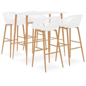 vidaXL Ensemble de bar 5 pcs Blanc