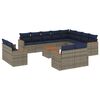 vidaXL Ensemble de canap&eacute; de jardin 13 pcs avec coussins gris