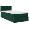 vidaXL Cadre de lit ottoman avec matelas vert fonc&eacute; 90x200 cm velours